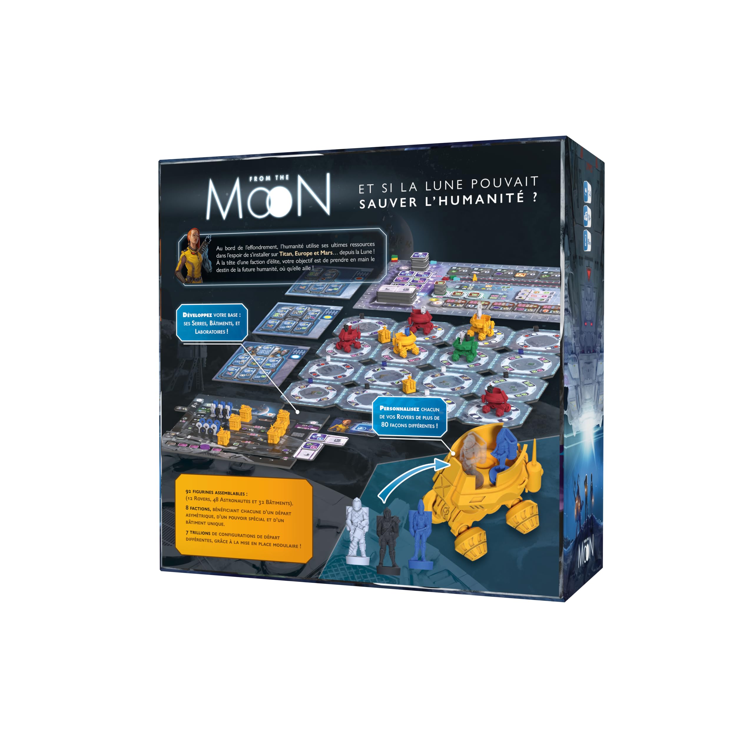 from The Moon – Gesellschaftsspiel – Strategiespiel – 14 Jahre und älter – 1 bis 4 Spieler – Taktisches und Denkspiel – Die Spielbox Blackrock Games