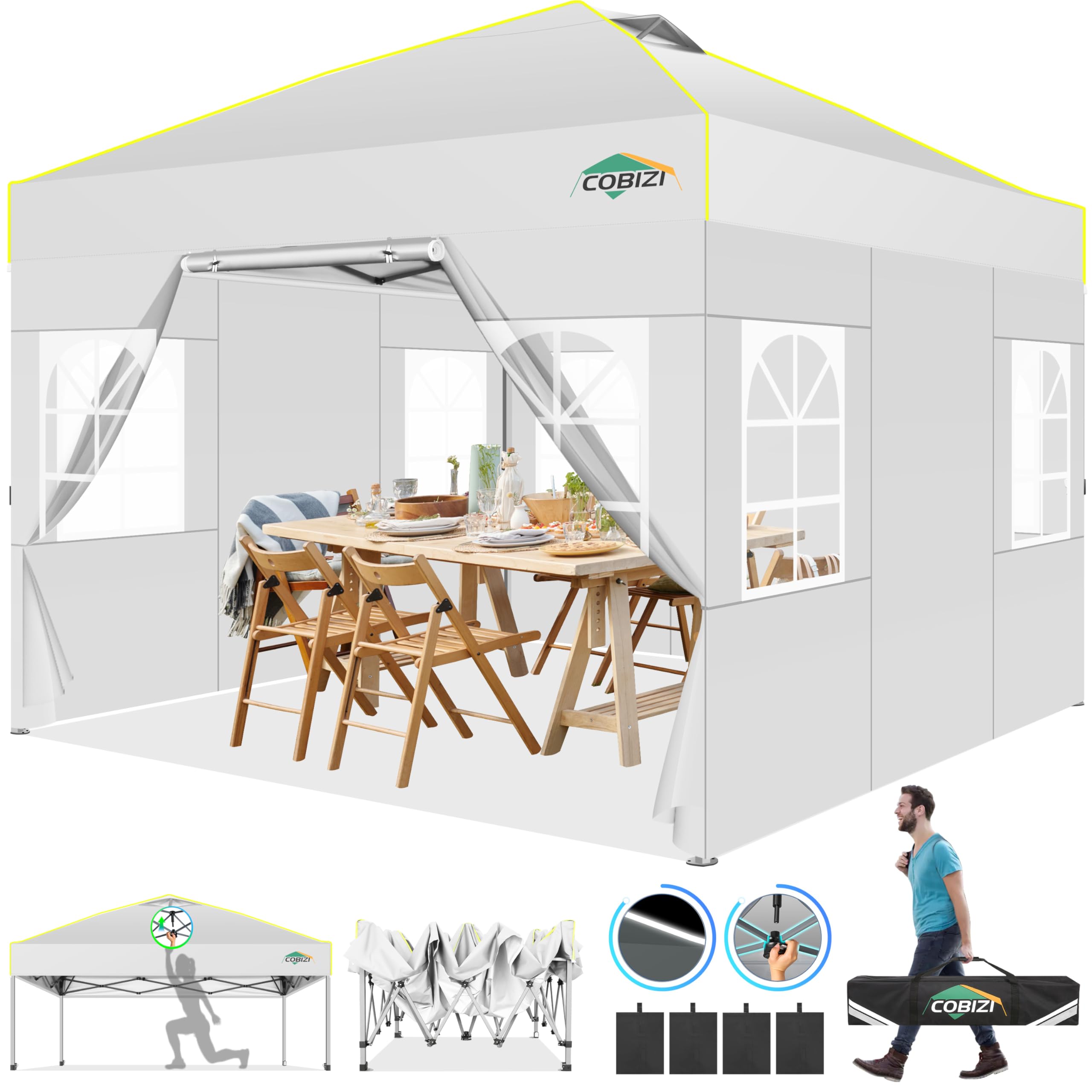 COBIZI 10x10 Pop Up Canopy Tent