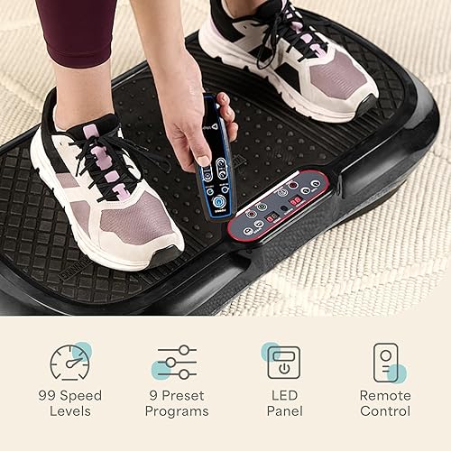 Vista 23 de Lifepro Waver Vibration Plate - Vibración de alta intensidad para activación muscular, plataforma vibratoria de entrenamiento de cuerpo completo