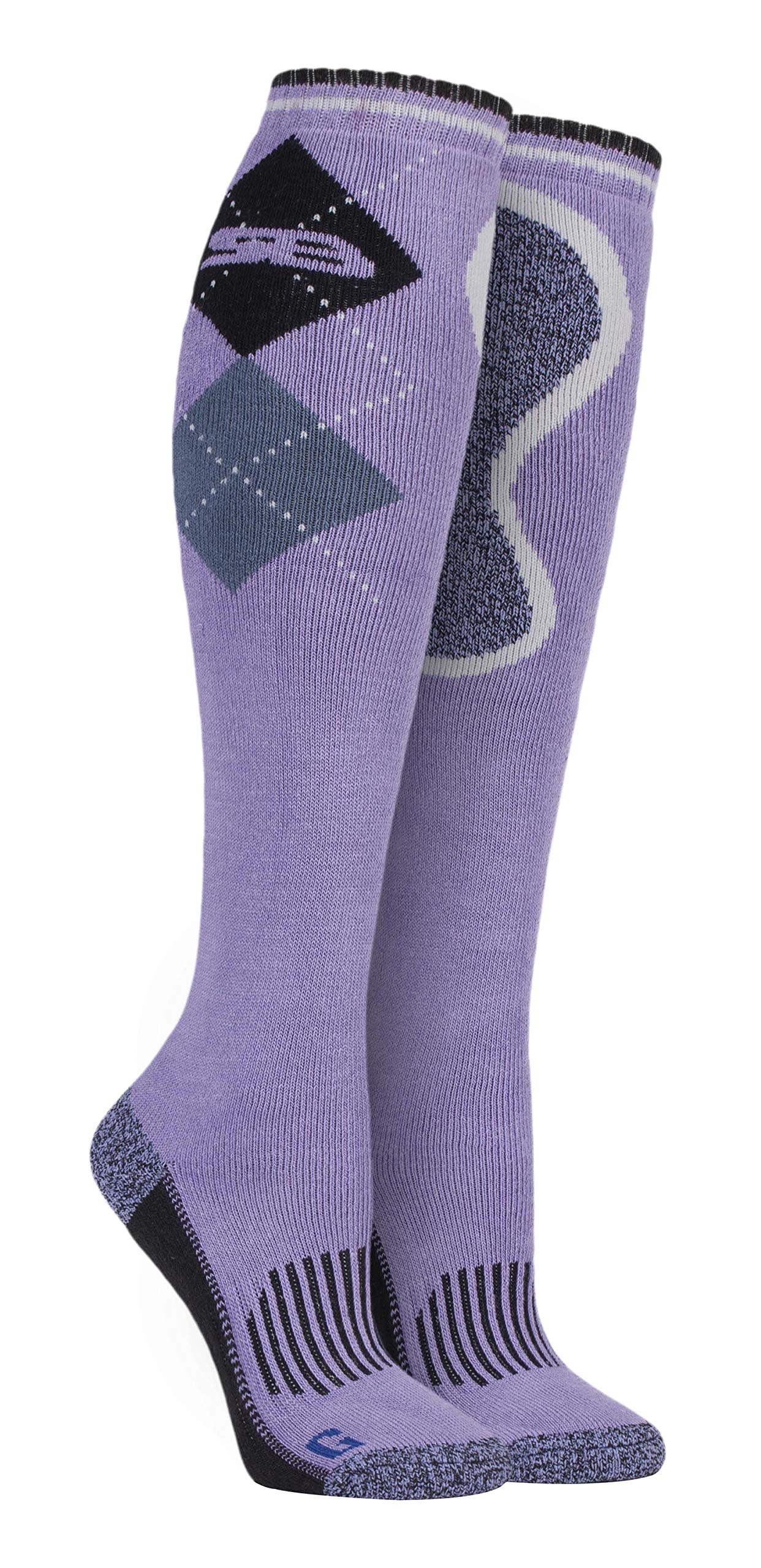 Storm Bloc Women's Sbgls009pur - Knee High Long Argyle Padded Cotton Horse Riding Equestrian Boot Socks (4-8 Uk, )