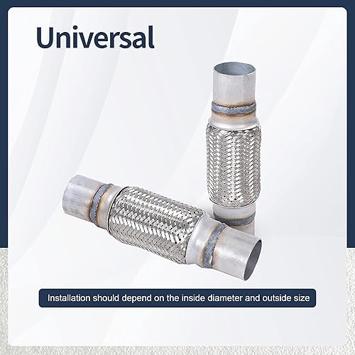 Miniatura 93 de Tubo flexible de escape trenzado de acero inoxidable 3 pulgadas x 6 pulgadas con extremos 8 pulgadas OAL