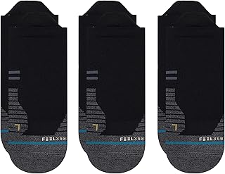 Unisex Performance Run Light 3 Pack Black Tab Socks Black M