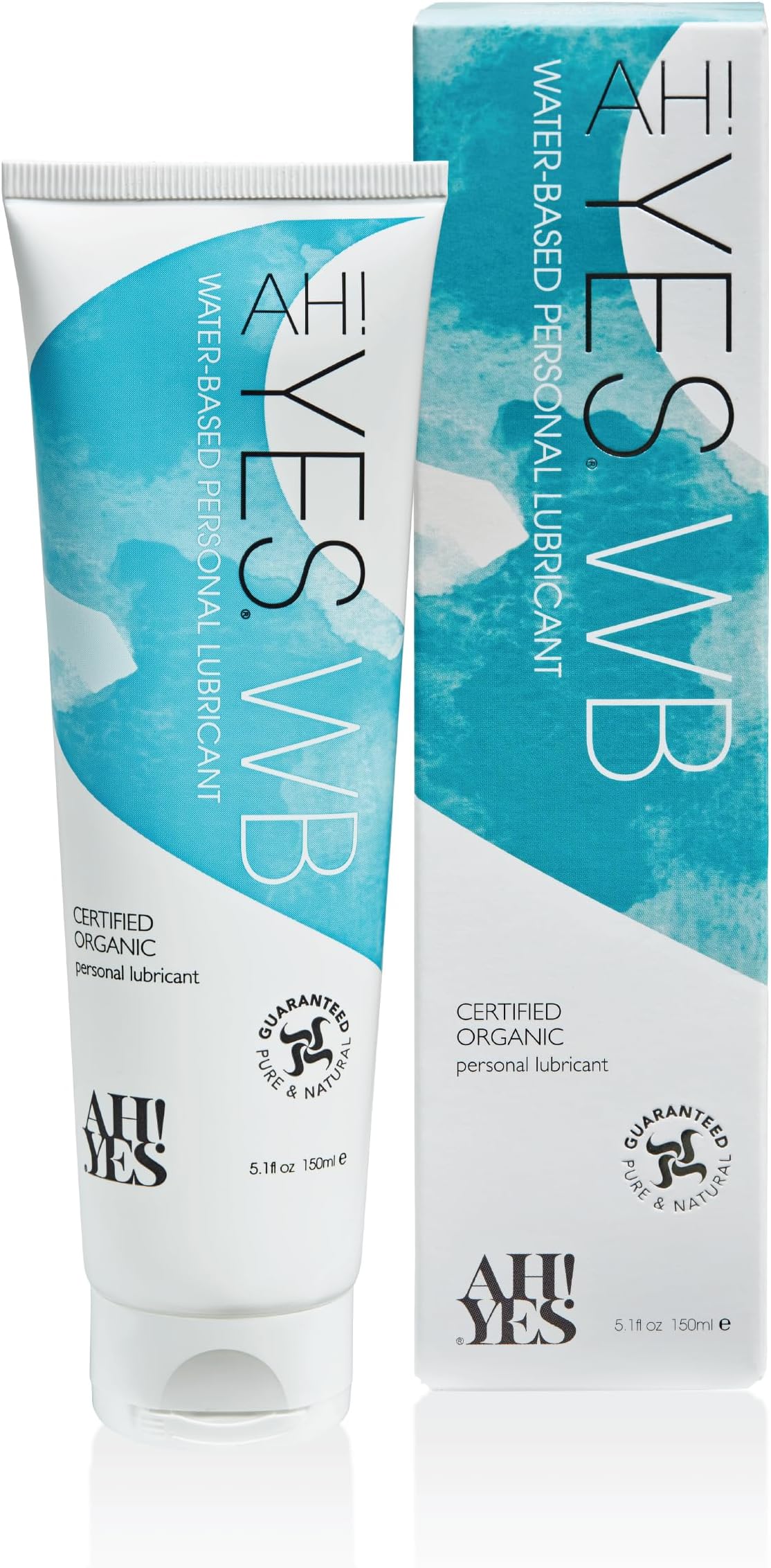 AH! YES® WB - Organic Water Based Personal Lubricant with Aloe Vera, pH Matched - 5.1fl oz