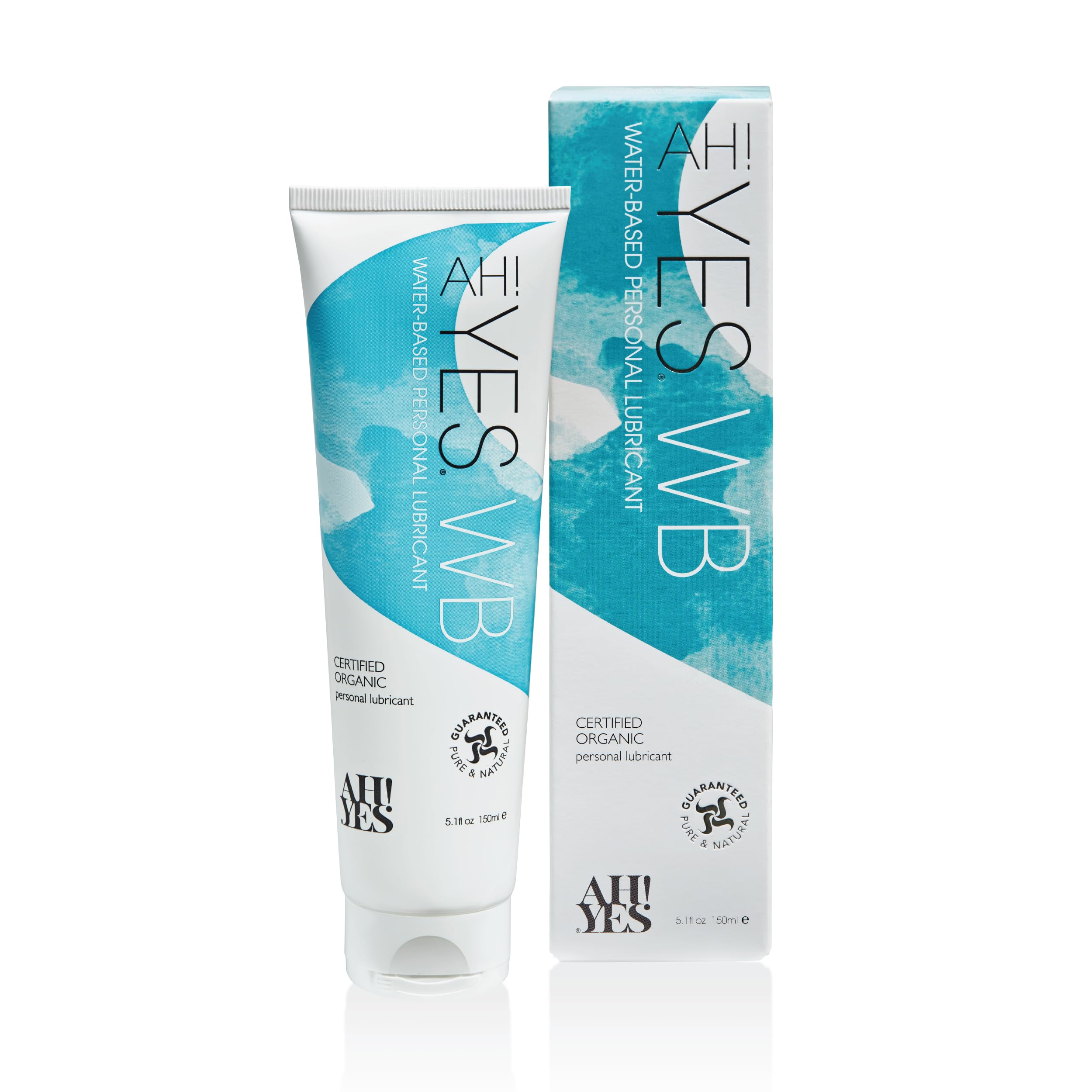 AH! YES® WB - Organic Water Based Personal Lubricant with Aloe Vera, pH Matched - 5.1fl oz