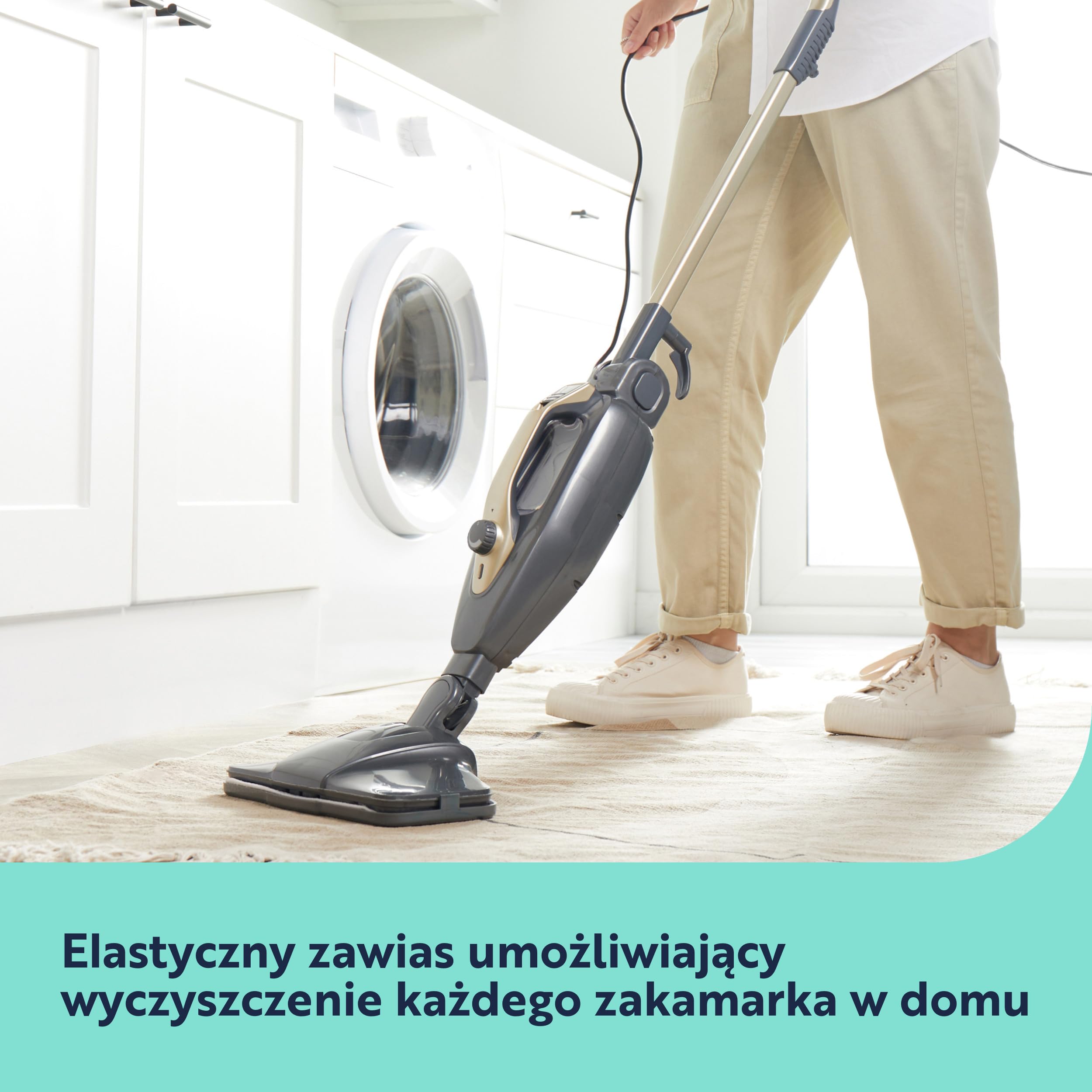 Beldray BEL01732TTVDE Titanium 14 w 1 Mop Parowy – Wielofunkcyjny Reczny Odkurzacz, 350ml, Elastyczne Zawiasy, Bez Chemikaliów, Myjka do Okien, Dodatkowe Dysze i Pady Mopowe w Zestawie, 1300W