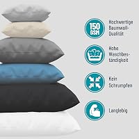 Dreamzie Párnahuzat Szett, 30 x 50 cm, 2 db Fekete Jersey Pamut, 150 g/m², Hipoallergén, Tartós, Géppel Mosható 8