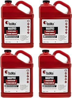 1 Case of Four 1 Gallon Jugs of Red Max Synthetic 2 Stroke Oil w/ Fuel Stabilizer 50:1 Mix Ratio
