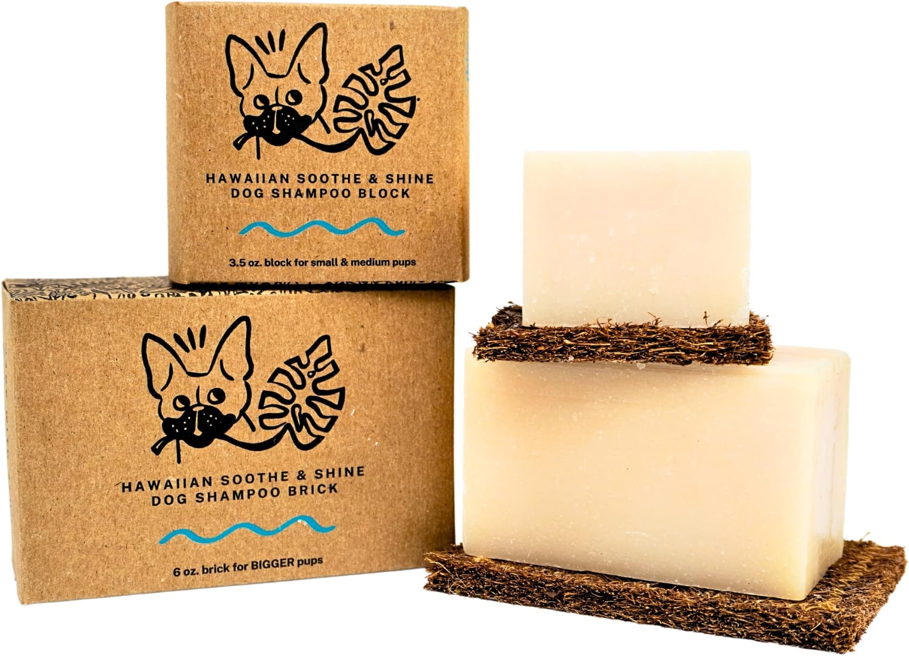 Sandy Frenchie Dog Shampoo Bar Formulated with Gentle Ingredients Vegan Dog Shampoo Bar for Sensitive Skin Allergy Itch Hot Spot and Shedding Control | for All Breeds and Dog Ages 3.5 Oz (Block)
