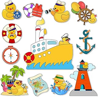 Xuhal 12 Pcs Duck Cruise Door Magnets Decorations Funny Reusable Cruise Door Ship Magnets Ducks Magnetic Stickers Decals for Fridge Refrigerator Cabin Ship Carnival Car Accessories