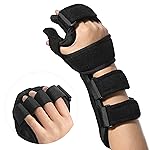 Fanwer Stroke Resting Hand Splint - Night Immobilizer Wrist Finger Brace for Flexion Contractures, Functional 5 Finger Stabilizer Wrap - for Muscle Atrophy Rehab, Arthritis, Tendonitis (Right, Large)