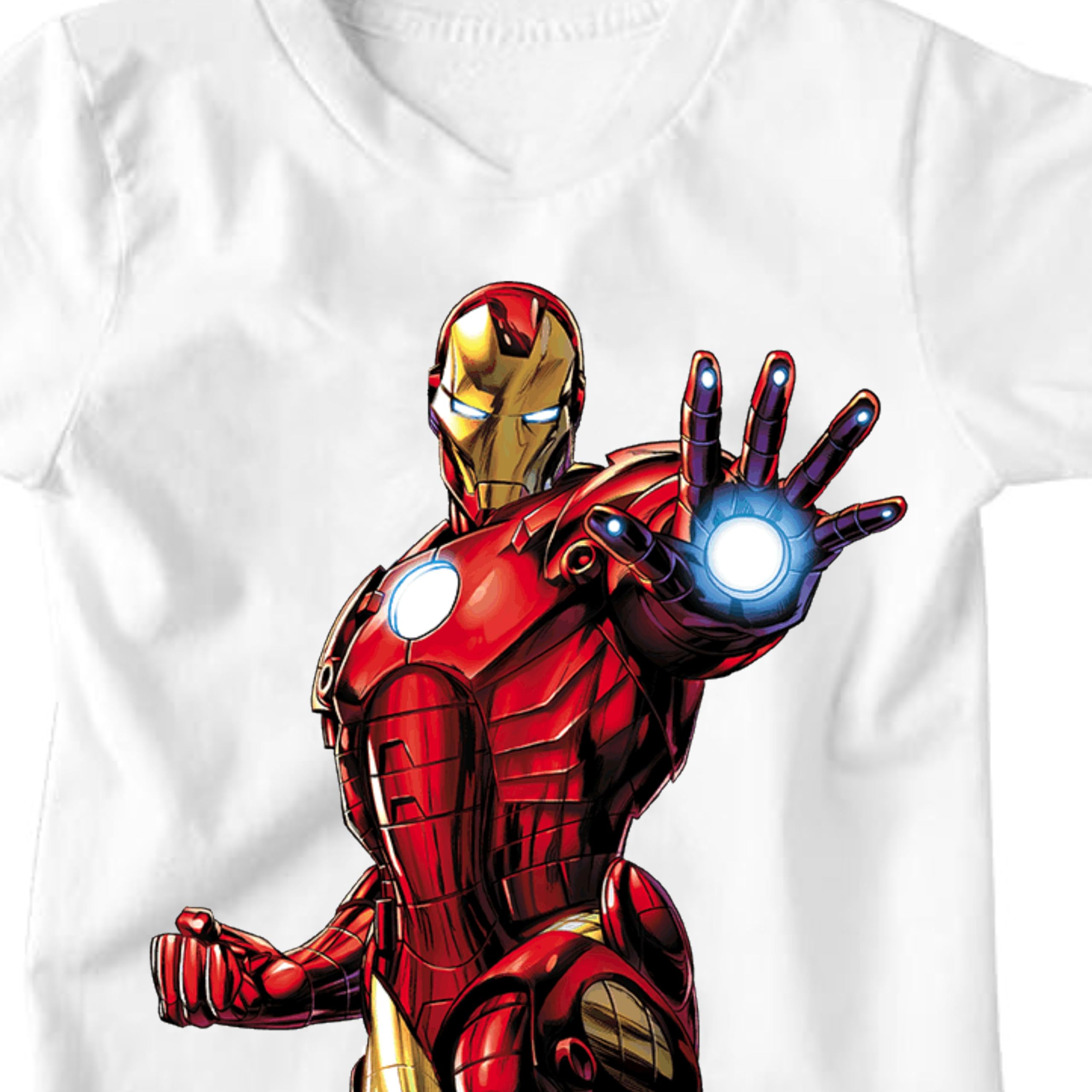 Iron Man Boys & Girls Cotton Blend Regular Fit White T-Shirt Half Sleeves-4-5Y - Image 7 thumbnail