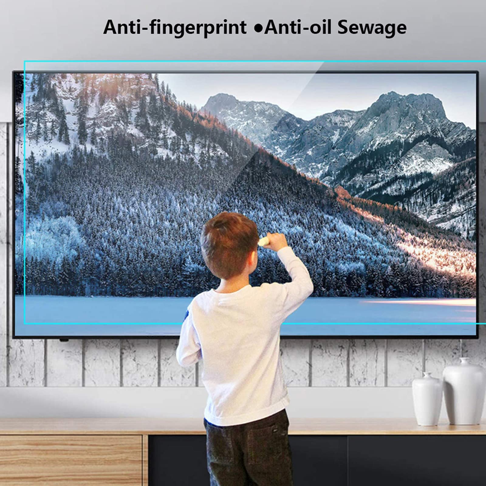 49-50 Zoll Tv Entspiegelungsfolie, LCD-displayschutz, Anti-Strahlung Anti-blaulicht Augenschutz, Helfen Sie Besser Zu Schlafen,HD-50in(1101X620) mm