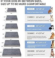 Vista 5 de Cama ortopédica de espuma viscoelástica para perros, camas refrescantes para perros extragrandes, cama impermeable para mascotas para jaula