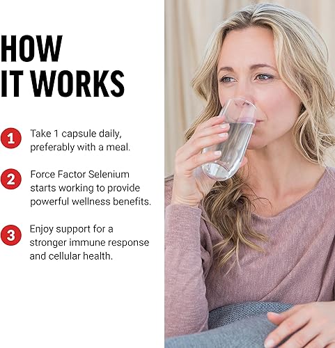 Miniatura 4 de Force Factor Suplemento de apoyo inmunológico de selenio, cápsulas de selenio de 200 mcg para apoyar la defensa inmunológica, suplemento