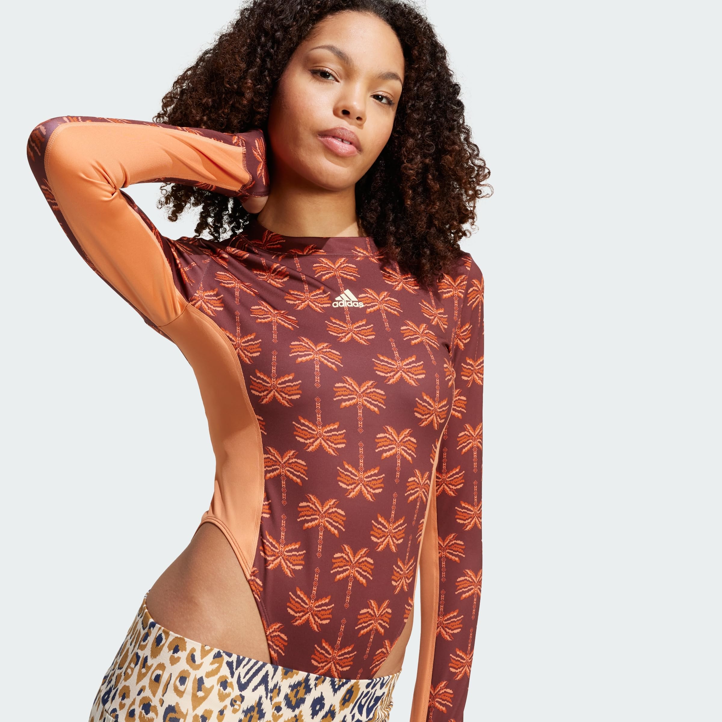 adidas Women's Body manga larga x FARM Rio, Hazy Copper/Fox Red/Mystery Brown, M