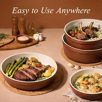CAROTE 22Pcs Ceramic Cookware Set, Pots and Pans Set Non Stick Removable Handles, Non Toxic Cookware Oven/Dishwasher Safe, Induction Cookware, Gift Set, NonStick Cookware Set with Kitchen Essentials