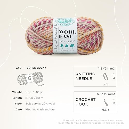 Vista 121 de Lion Brand Yarn Wool-Ease Thick & Quick Yarn - 318.2 ft, Graphite Grafito