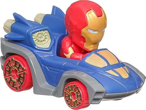 Miniatura 4 de Hot Wheels Coches de juguete, juego de 2 vehículos de fundición a presión RacerVerse con conductores de personajes optimizados para el rendimiento