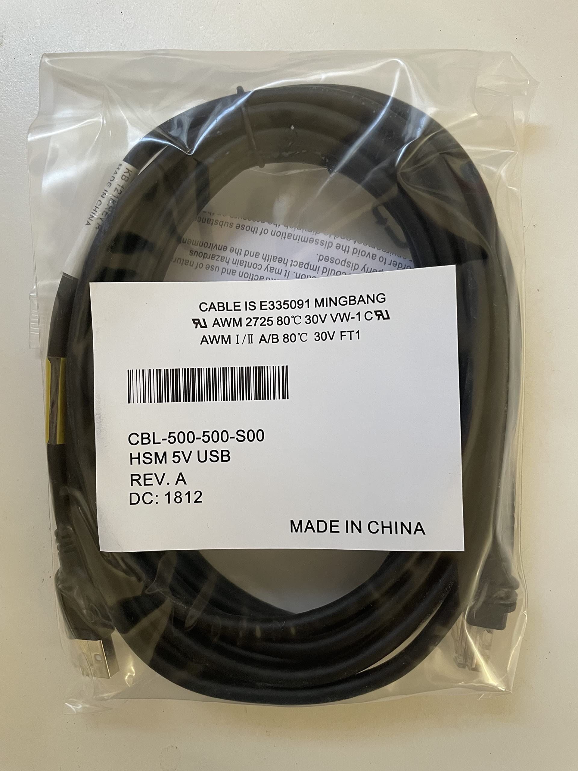 Honeywell - Cavo USB - USB (M) - 5,0 m - Nero (CBL-500-500-S00)