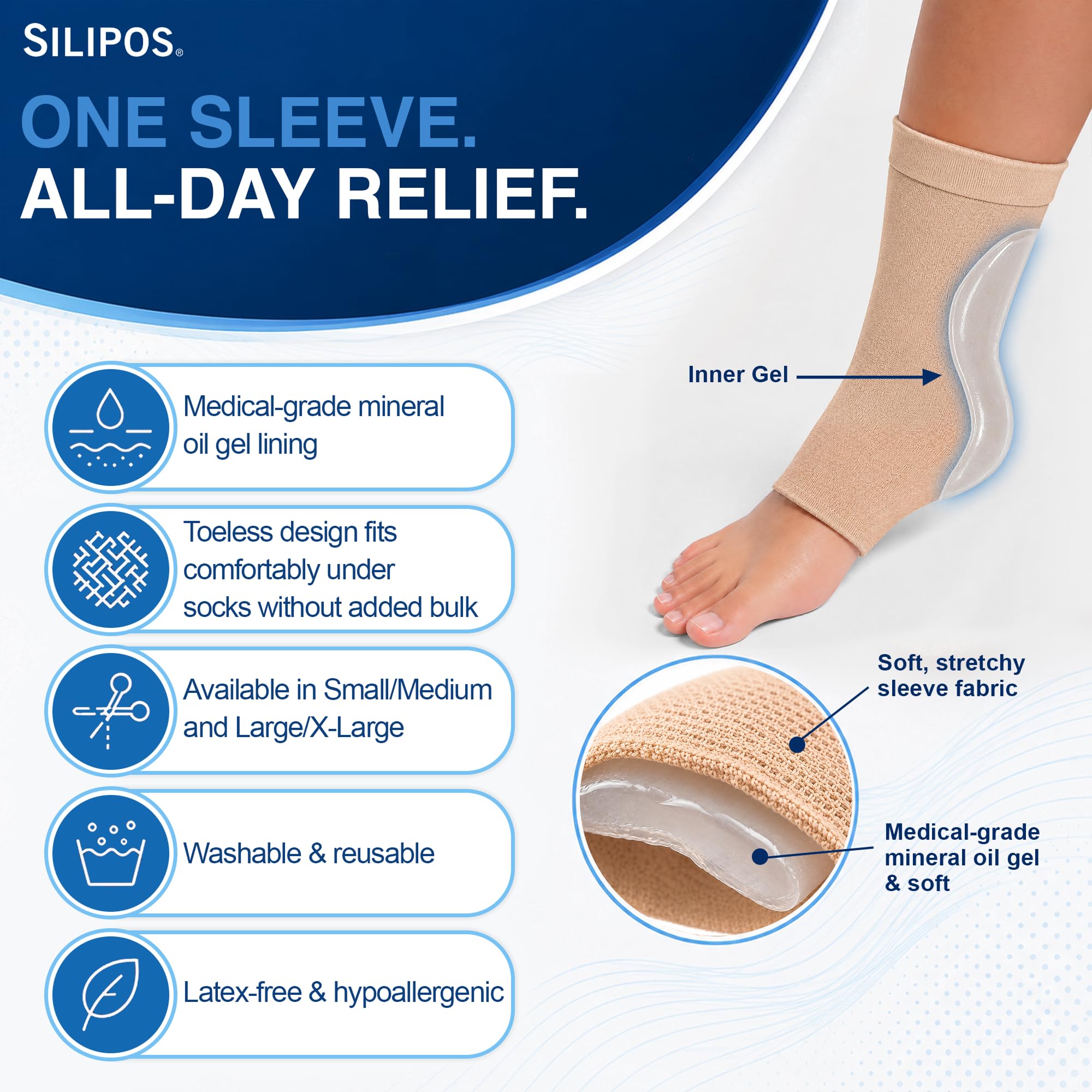 Silipos Achilles Heel Sleeve(Size=Large/X-Large) by Silipos