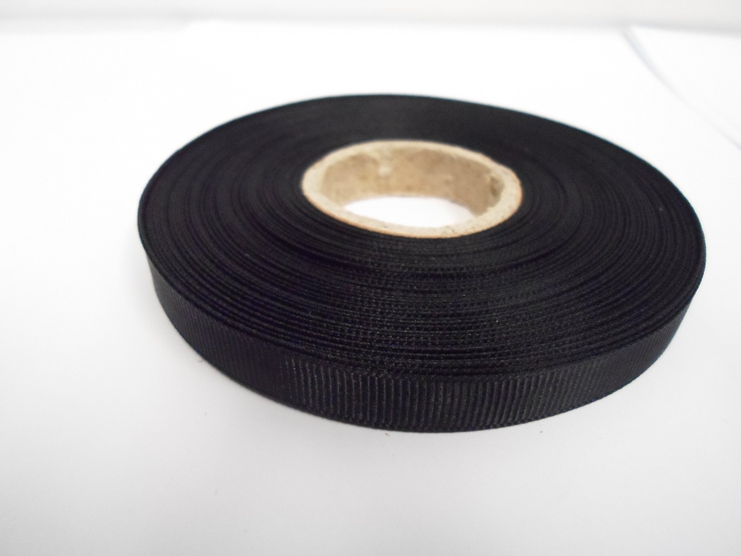 2 metres (Cut from Reel) of 10mm Grosgrain Ribbed Ribbon Black Double Sided 10 mm 3/8" 1cm