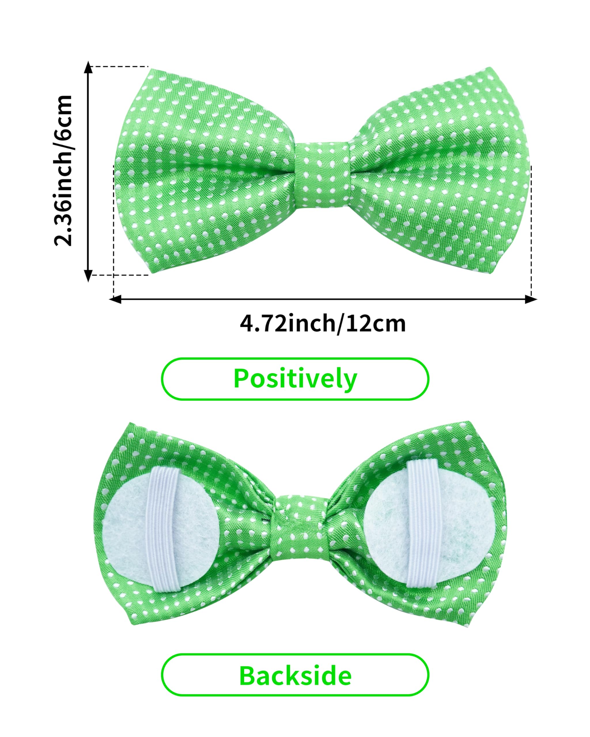 PET SHOW 8 Pack Dot Big Dogs Collar Embellishment Attachment Bow Ties for Medium Large Dogs Collar Charms Accessories Slides Bowties for Birthday Wedding Parties Assorted