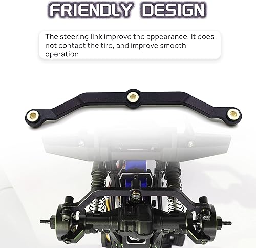 Miniatura 4 de Kit de varilla de enlace de dirección de aluminio para 118 TRX4M RC Crawler piezas de actualización (oro negro)