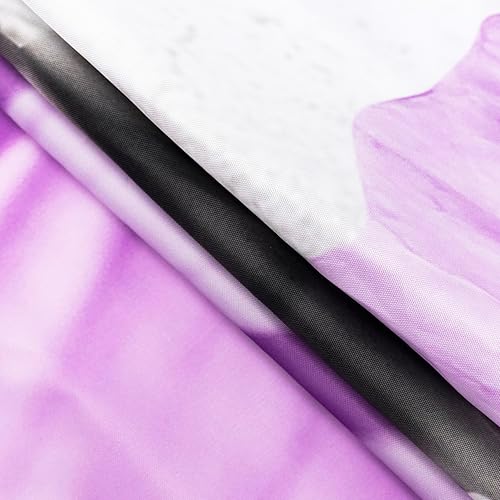 Miniatura 6 de Cortina de ducha floral de acuarela para baño, flores silvestres con hojas verdes y hojas de eucalipto sobre púrpura, cortina de ducha con 12