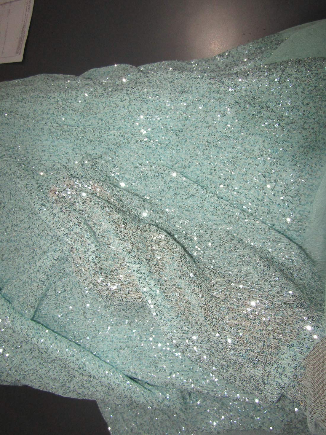 TheFabricFactory Tela de Red de Secuencia Completa, Color Azul Menta de 58 Pulgadas de Ancho FF33[2] por el Patio