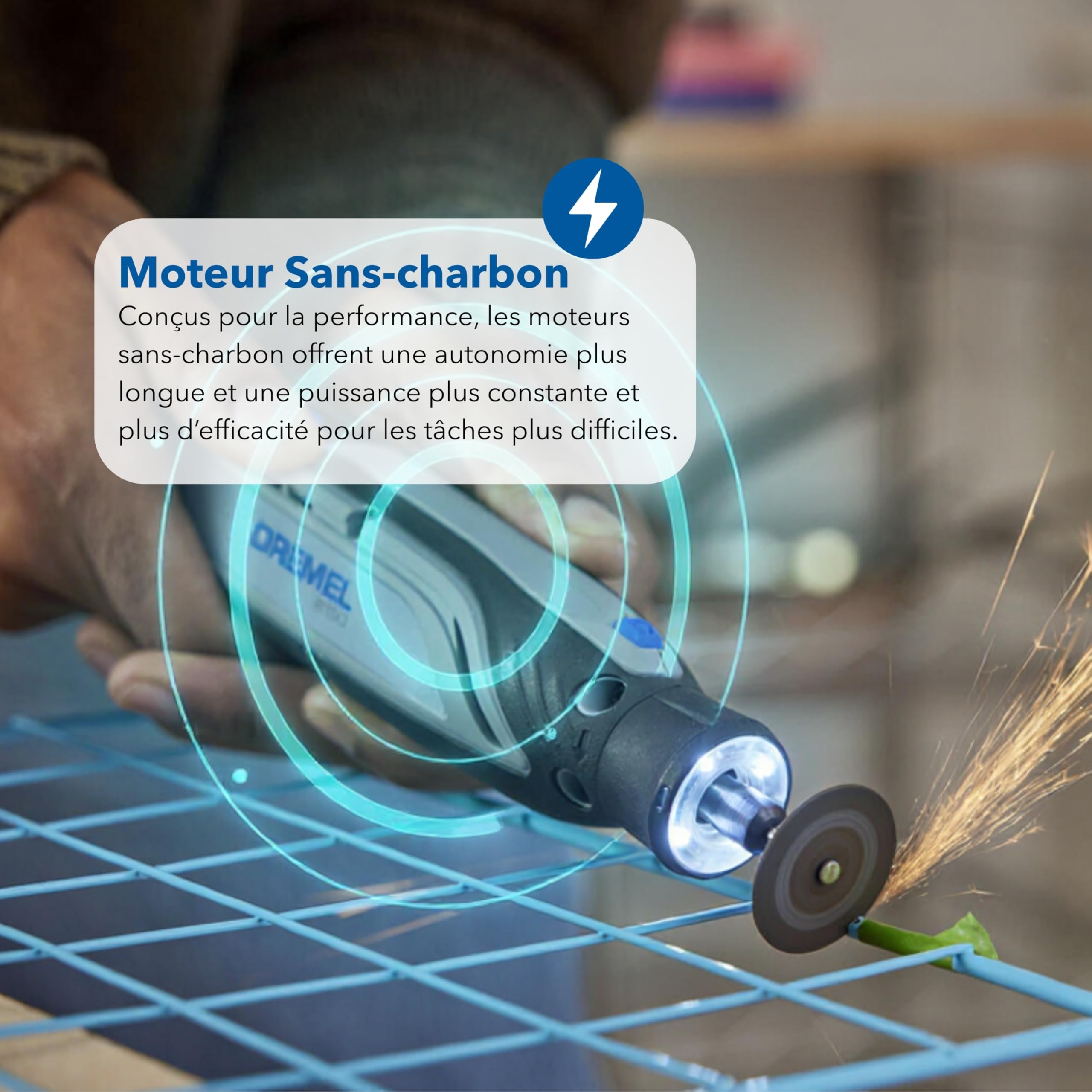 Dremel 8150 outil multi-usage sans-charbon 7,2 V batterie rechargeable USB-C 2 Ah 20 accessoires vitesse variable 5.000-30.000 tr/min