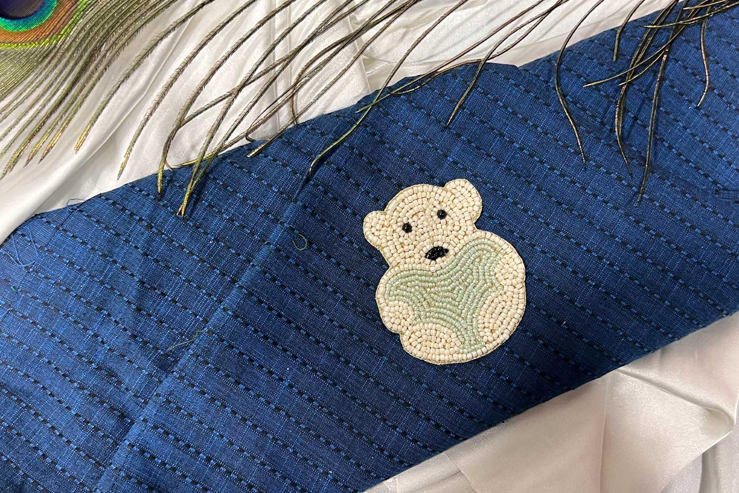 Teddy Bear Patch Beads Work Kiddish Patch for Kids Shirts Jackets Jeans caps Apparel Fashion Shoes Package of 1 Piece (Pista Green)