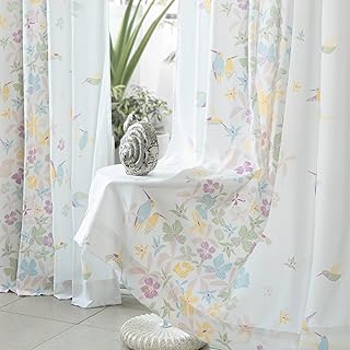 Tranquebar Curtain Co. Cotton Curtains 7 Feet Long Set of 2, 60-65% Room Darkening, Pink-Yellow Floral Print, Door Curtain Price In India