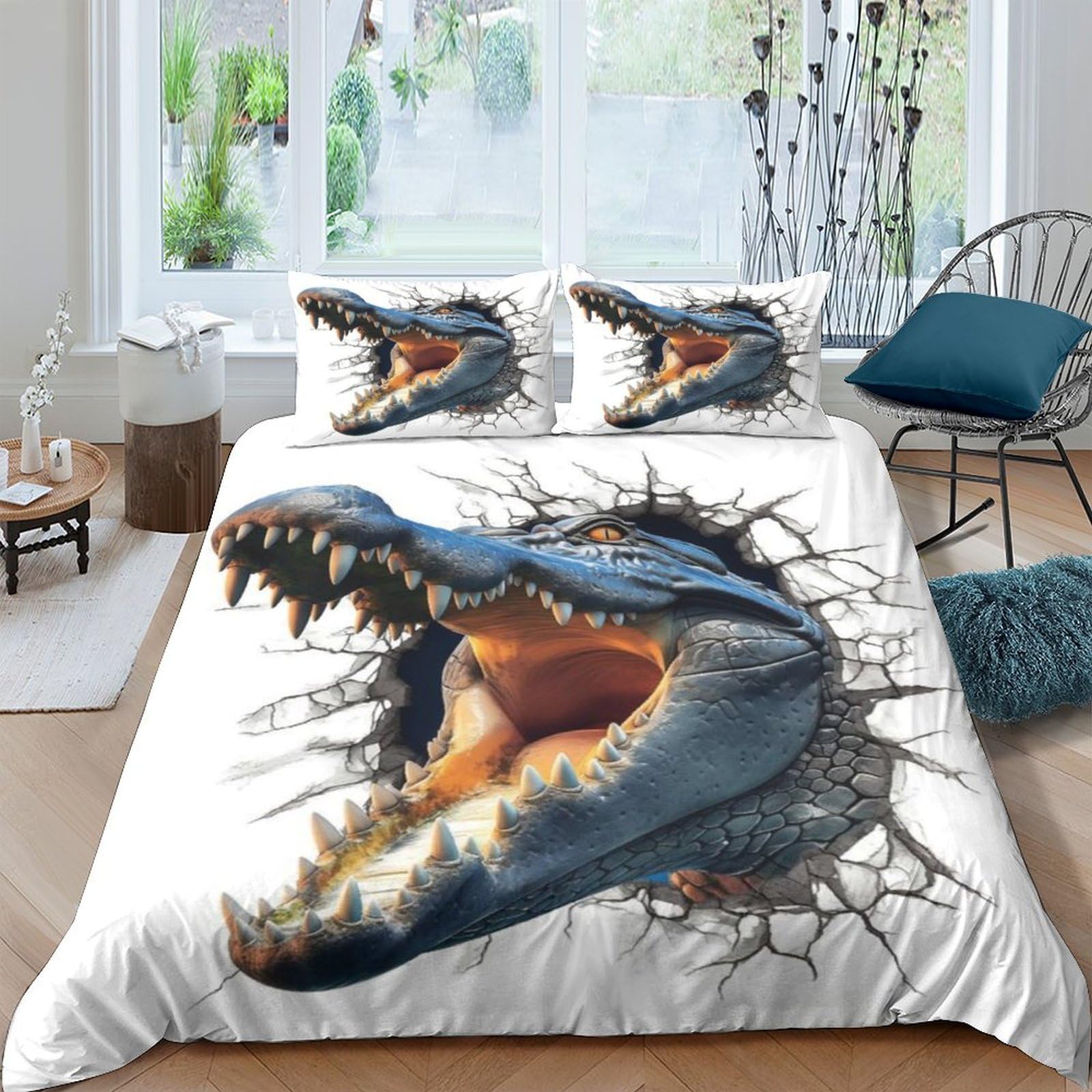 Parure crocodile avec housse de couette 3D pour ados