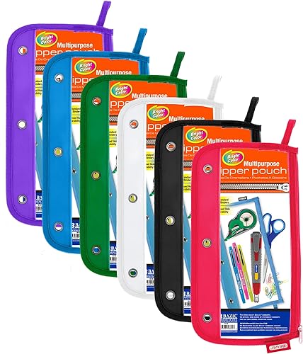 Bazic clair Trousse à crayons à anneaux Pouch (805–144)