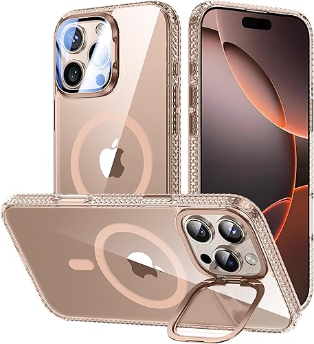Miniatura 11 de Funda para iPhone 14 Pro de 6.1”, cubierta para cámara con soporte, protector de lente de cámara 9H, compatible con MagSafe, a prueba de golpes de