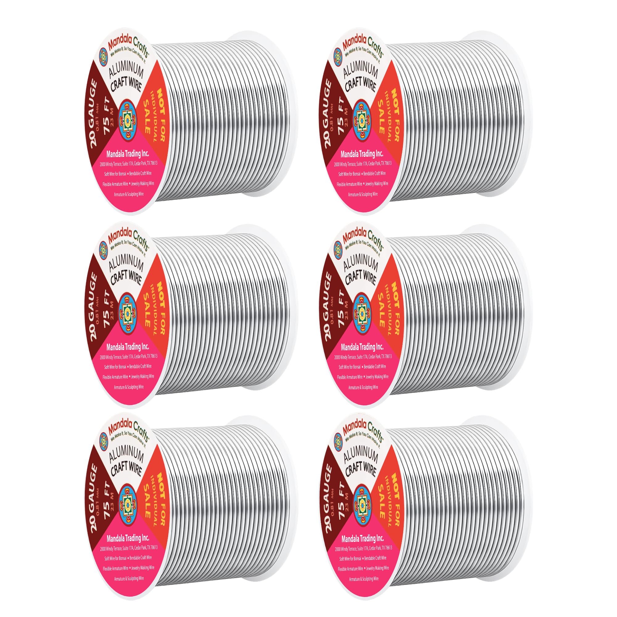 Mandala Crafts 20 Gauge Silver Tone Combo Anodized Aluminum Craft Wire