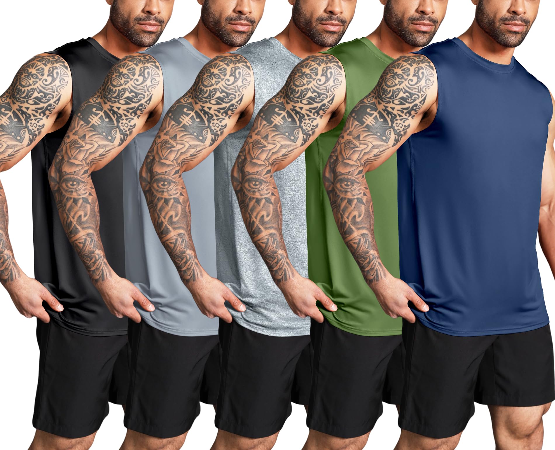 Boyzn 3 or 5 Pack Men's Workout Tank Tops, Athletic Gym Muscle Tank Tops for Men, Fitness Bodybuilding Sleeveless Tee Shirts