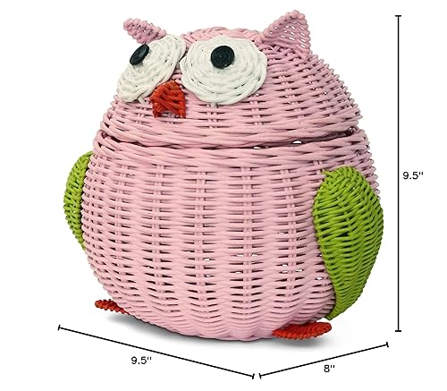 Miniatura 7 de G6 COLLECTION Cesta de almacenamiento de ratán con tapa, contenedor decorativo para decoración del hogar, organizador de estantes tejido a mano,