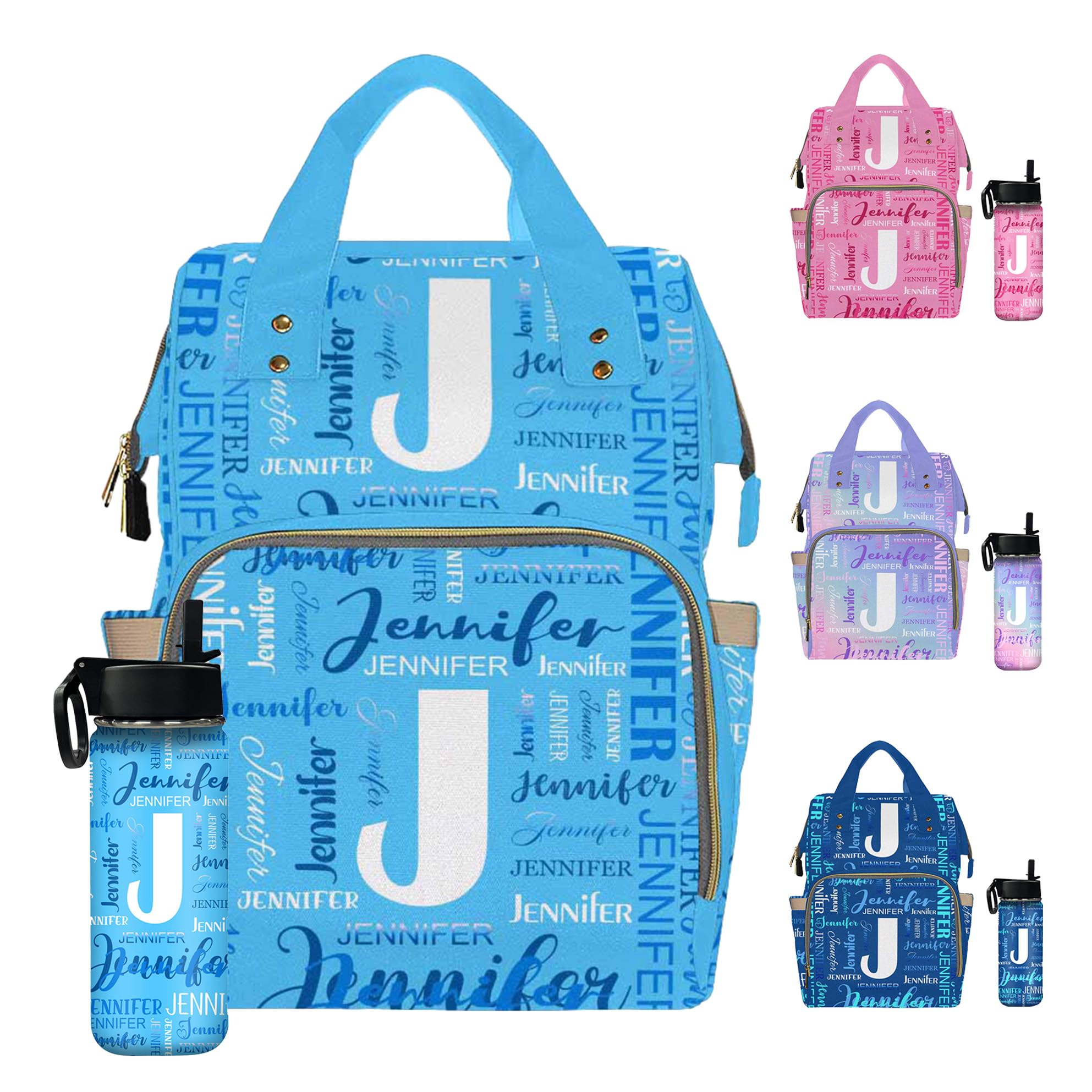 VPrtious Customized Baby Bag Diaper Bag with Monogram Mommy Bag Monogrammed Name, Custom Diaper Bag Backpack Waterproof Outdoor Travel Leisure for