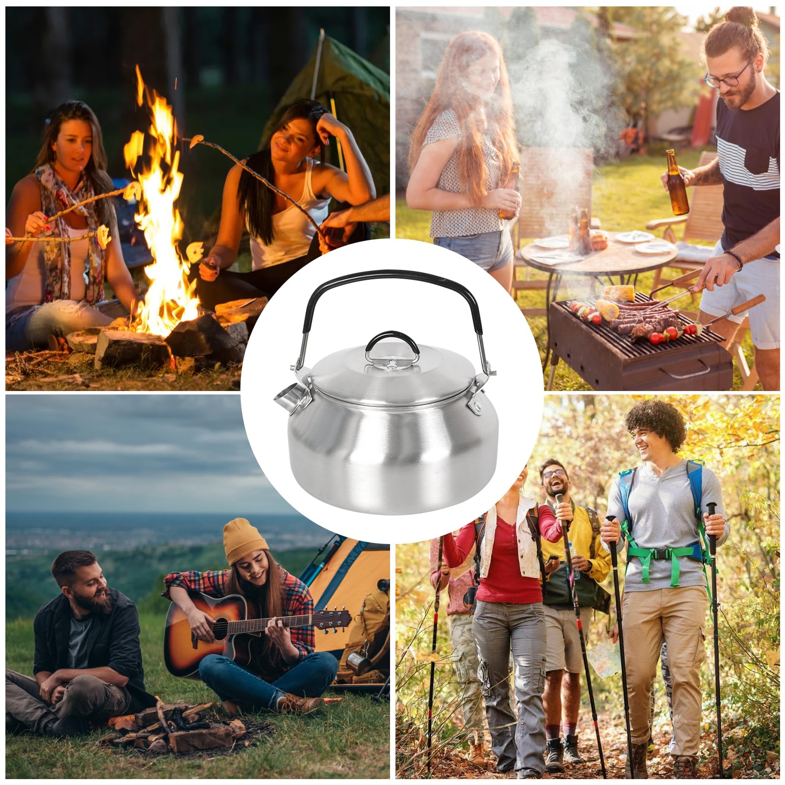 Bollitore Da Campeggio In Acciaio Inossidabile 1L - Teiera Portatile Per Escursionismo E Outdoor - Foto 6