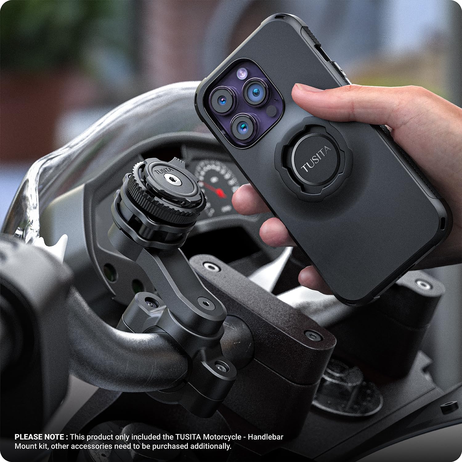TUSITA Supporto per Telefono da Moto Compatibile con Quad Lock Smartphone Custodia