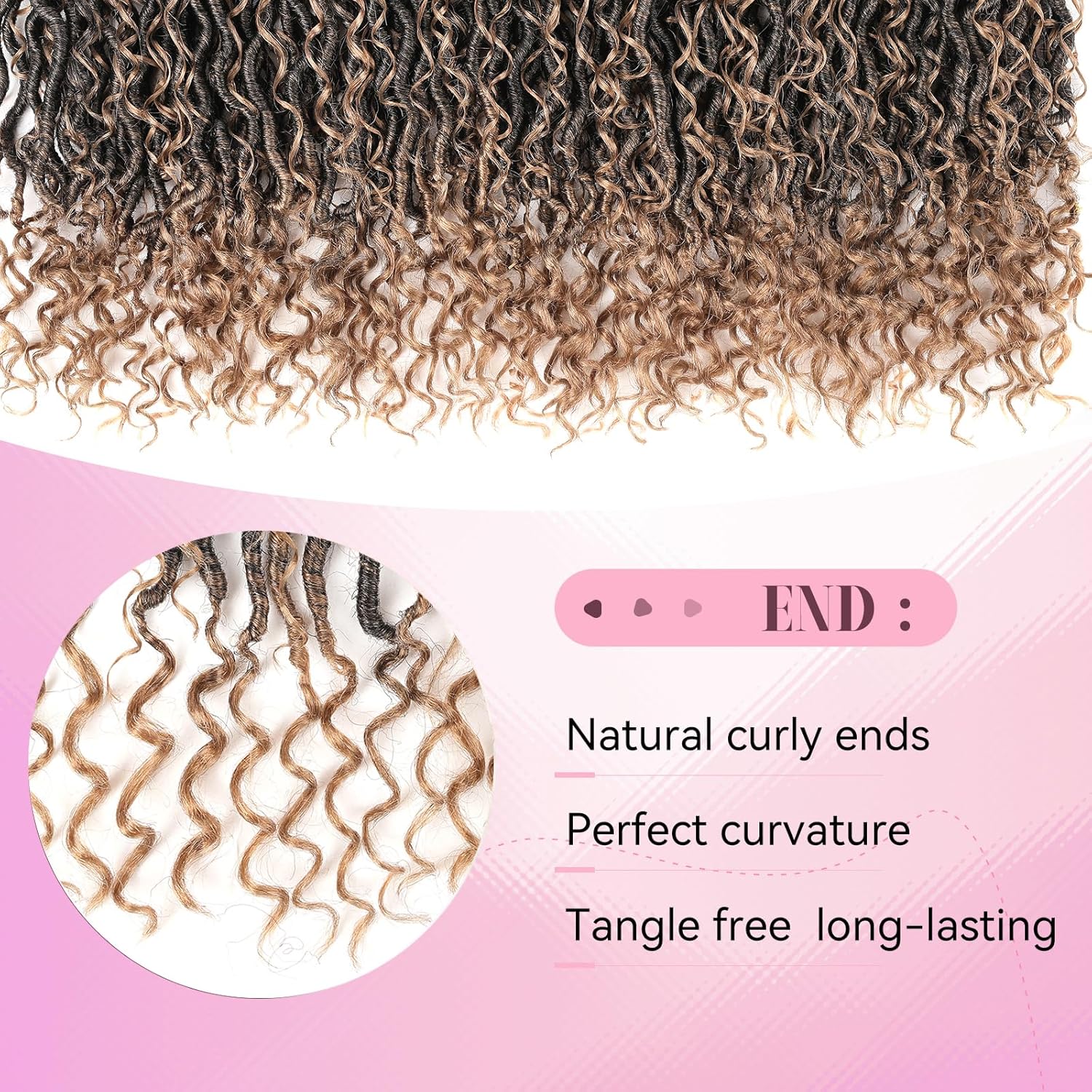 Aipin Long New Goddess Locs Crochet Hair 22 Inch Boho River Locs Hippie Locs Wavy Crochet With Curly Hair In Middle And Ends Braids Hair Extensions (8Packs,22 inch, T27)