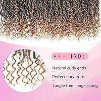 Vista 4 de Locs de diosa de imitación de pelo de ganchillo boho, locs de río boho, hippie ondulado de ganchillo con cabello rizado en el medio y puntas