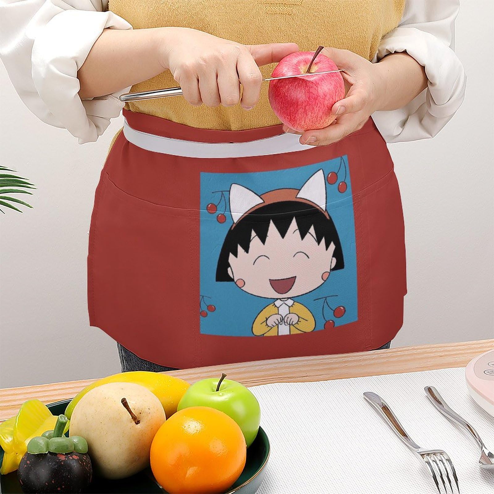 まる子ちゃんになりました❣️手作りエプロン❣️働き者さんの為の