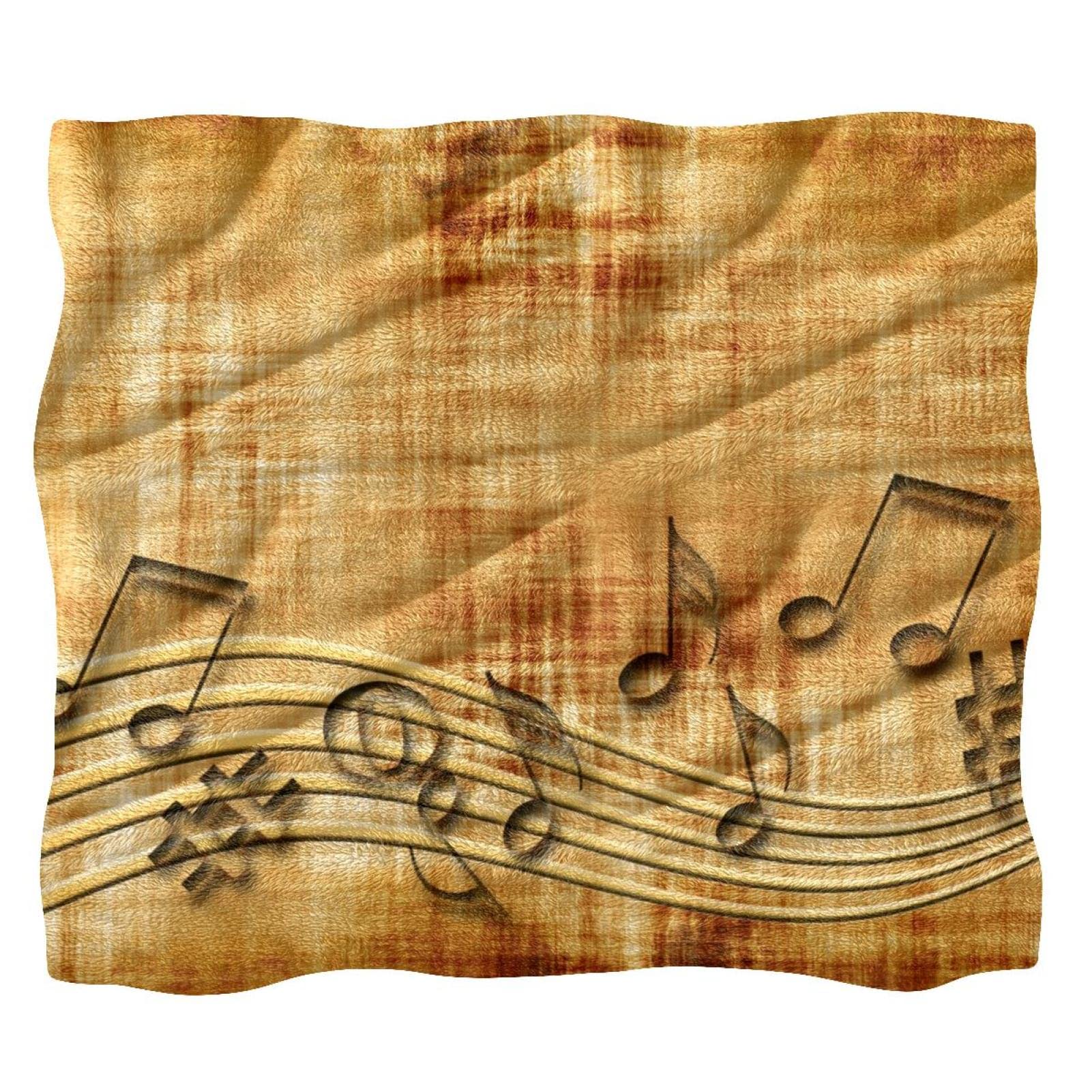 Coperta in pile per divano, divano o letto, accoglienti e morbide coperte retrò Music Clef Notenblatt