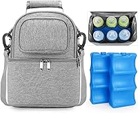 Vista 1 de Bolsa enfriadora de leche materna con bolsa de hielo, almacenamiento de leche materna de doble cubierta para lactancia materna, lactancia