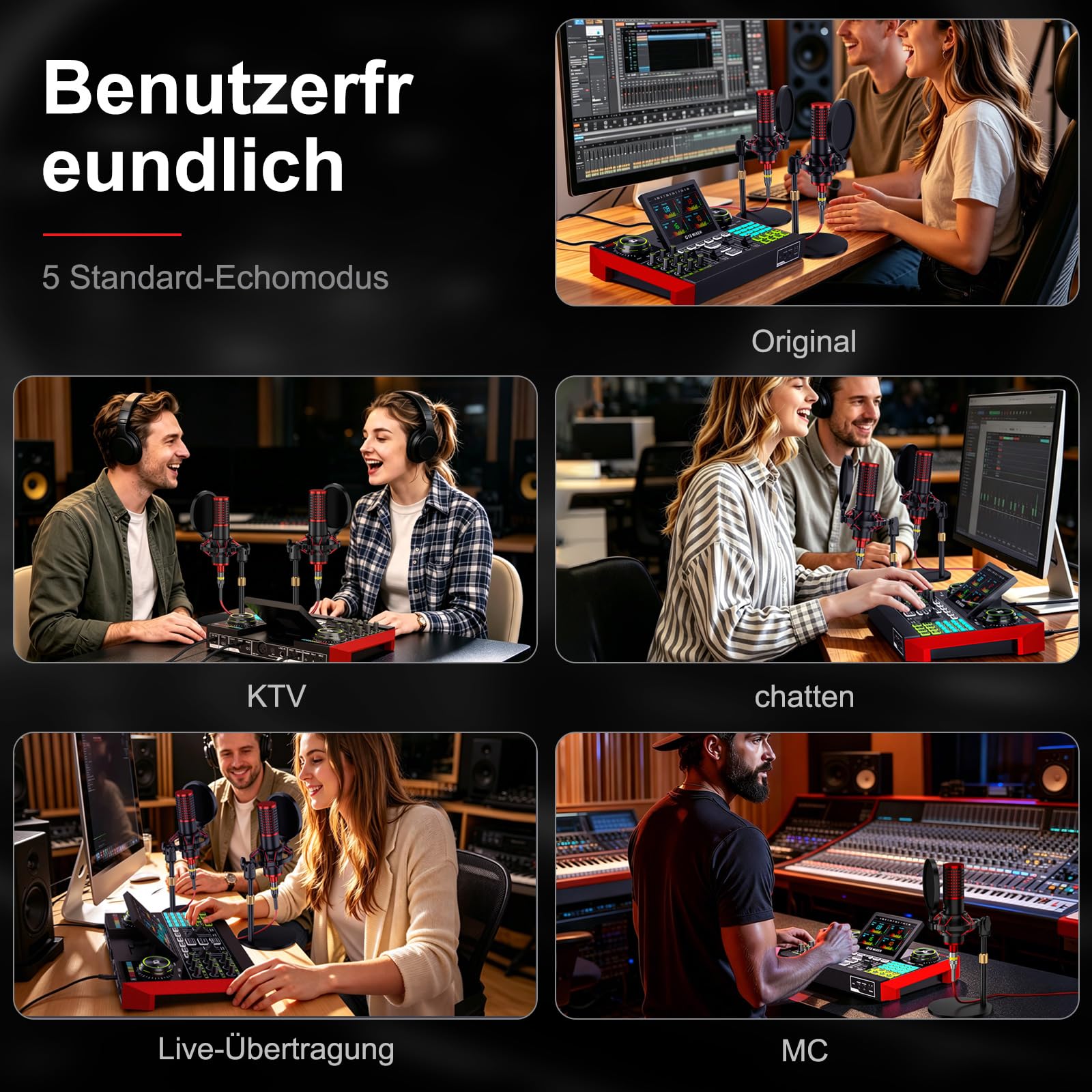 G10 Podcast Mikrofon Set mit 2 Mikrofonen, Audio Interface | Podcast Equipment Bundle mit G10 Audio Interface, Dual-Mikrofon Setup & DSP Rauschunterdrückung für Podcasts und Streaming