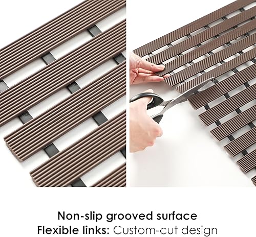 Miniatura 9 de SHIMOYAMA Tapete de ducha, tapete antideslizante para bañera con diseño antideslizante de doble cara, 26 x 17 pulgadas, tapete de ducha absorbente