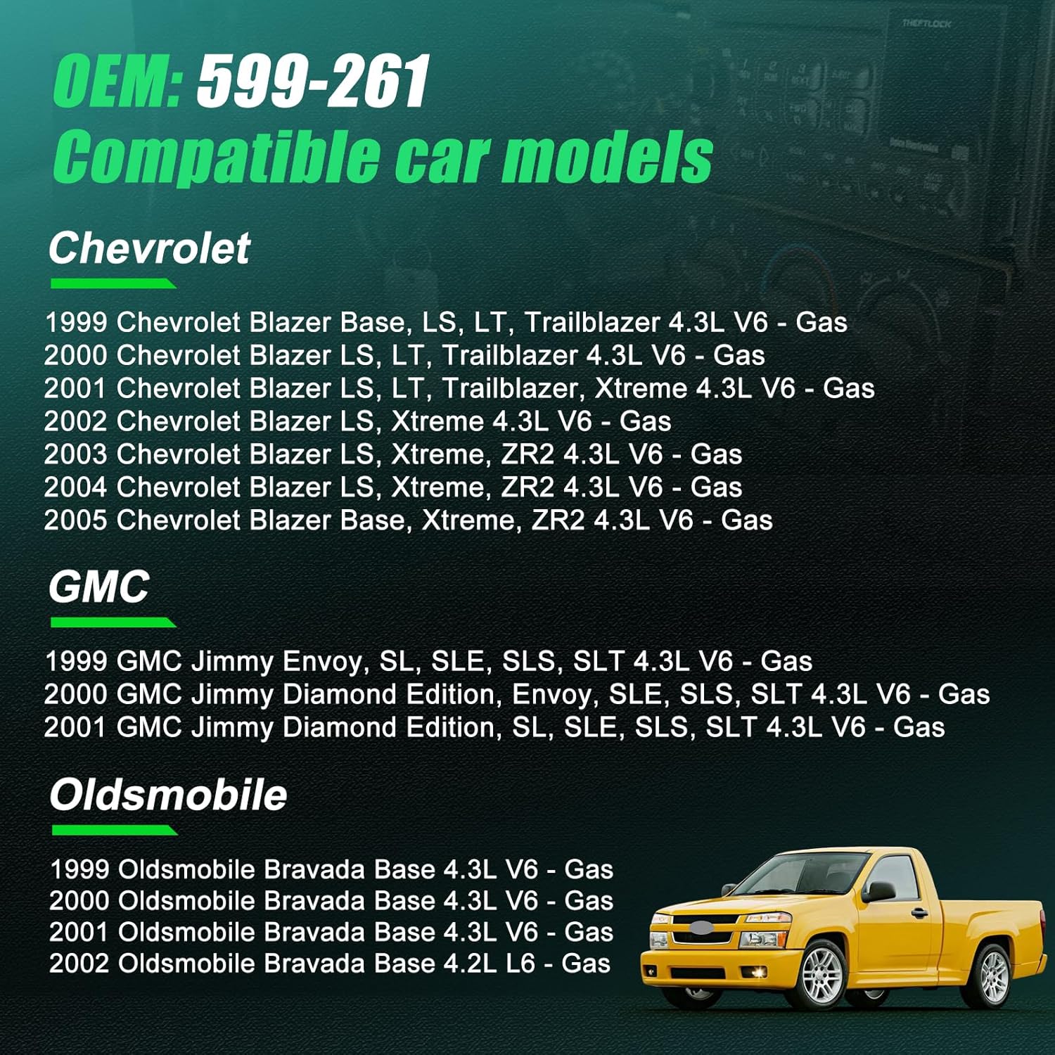 Exact Fit HVAC Heater AC Control Panel w/Rear Defroster for 1999-2005 Chevy Blazer, 1999-2001 GMC Jimmy, 1999-2002 Olds Bravada - Replaces OEM 599-261 15098966 16250535