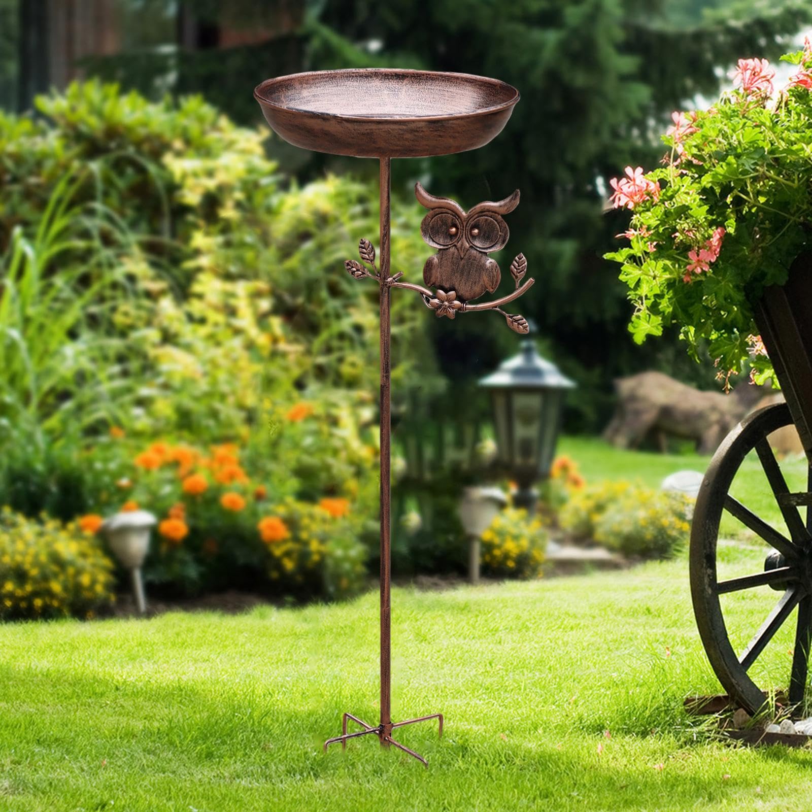 Colcolo Mangiatoia per Uccelli da Esterno, Decorazione da Giardino, Idea Regalo, Robusta Mangiatoia in Ferro E Metallo con a 5 Punte per Uso Esterno.